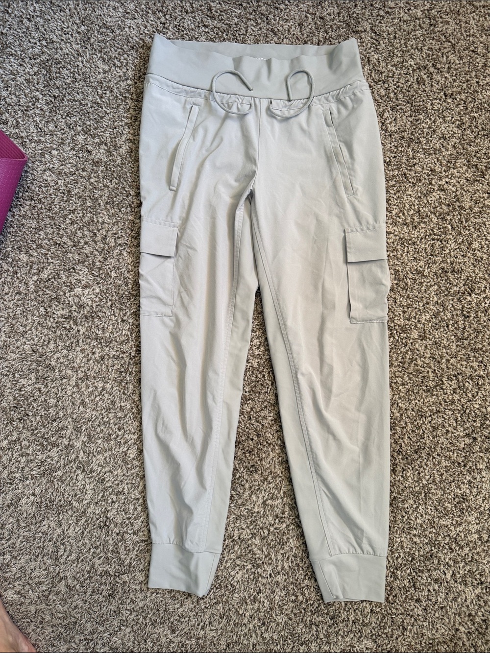 Athleta Light Gray Cargo Jogger — Drawstring Waist